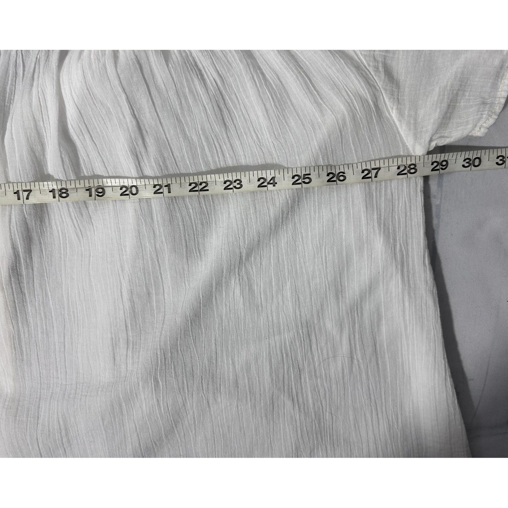 We The Free Float Away Shirt Womens M White Button Up Lightweight Short Sleeve - Picture 5 of 7